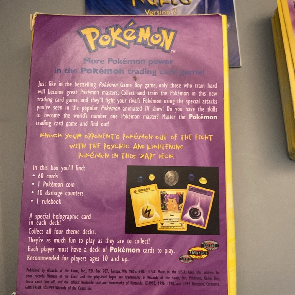 1999 Pokémon ZAP! Theme Deck - Picture 8 of 11